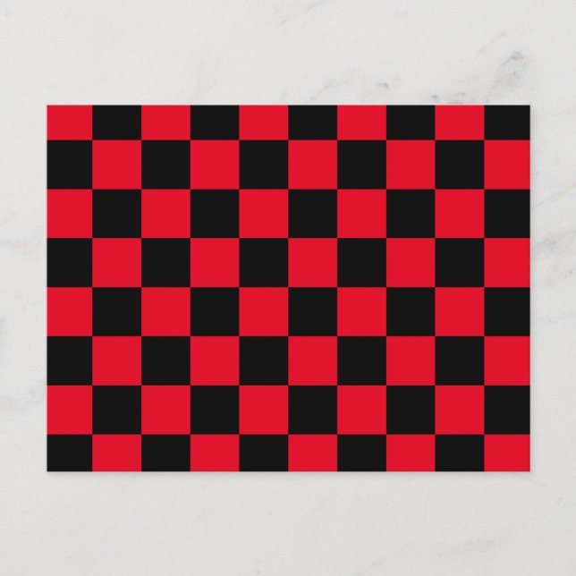 Cartão Postal Padrão do quadro de referência preto vermelho (Frente)