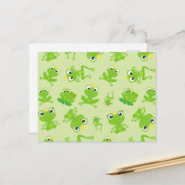 Cartão Postal Padrão do sapo, Sapos giros, Sapos verdes, Príncip