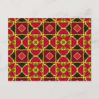 Cartão Postal padrão do tecido folclore vermelho do leste
