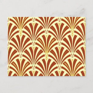 Cartão Postal Padrão do ventilador Art Deco - cobre em amarelo