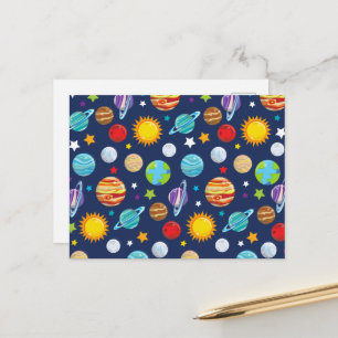 Cartão Postal Padrão Espacial, Planetas, Estrelas, Cosmos, Gal
