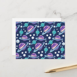 Cartão Postal Padrão Espacial, Planetas, Estrelas, Galáxia, Cosm