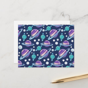 Cartão Postal Padrão Espacial, Planetas, Estrelas, Galáxia, Cosm