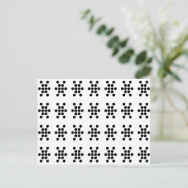 Cartão Postal Padrão festivo de flocos de neve preto e branco