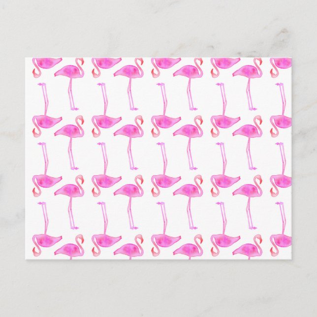 Cartão Postal Padrão Flamingo Rosa 2 (Frente)
