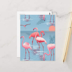 Cartão Postal Padrão Flamingos 1
