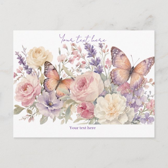 Cartão Postal padrão floral (Frente)