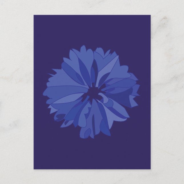 Cartão Postal Padrão Floral Azul Cornflower (Frente)