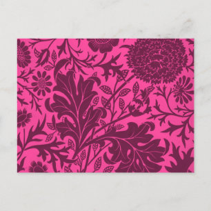 Cartão Postal Padrão floral bonito de cor-de-rosa e marrom
