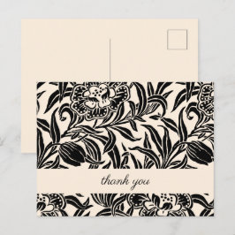 Cartão Postal Padrão Floral Botânico Vintage Art Nouveau