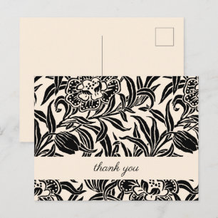 Cartão Postal Padrão Floral Botânico Vintage Art Nouveau