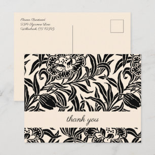 Cartão Postal Padrão Floral Botânico Vintage Art Nouveau