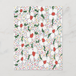 Cartão Postal Padrão Floral Clássico