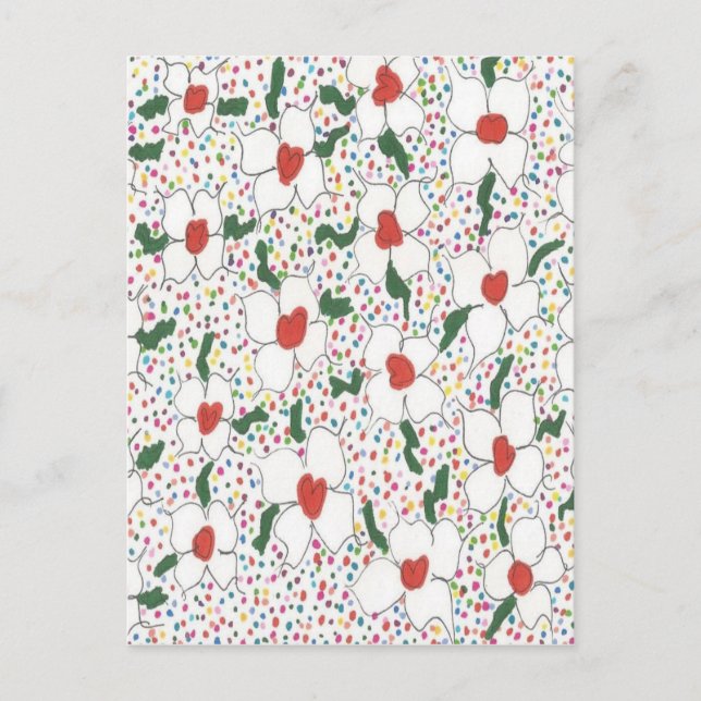 Cartão Postal Padrão Floral Clássico (Frente)