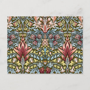 Cartão Postal Padrão Floral Cobras de William Morris