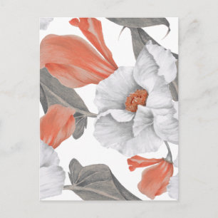 Cartão Postal Padrão floral contínuo vintage