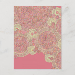 Cartão Postal padrão floral cor-de-rosa abstrato arte personaliz