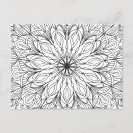 Cartão Postal Padrão floral de coloração padrão de mandala