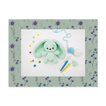Padrão Floral e Coelhinho Crochet