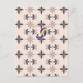 Cartão Postal Padrão Floral Geométrico Moderno de Meados do Sécu