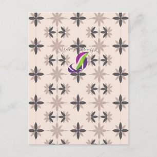 Cartão Postal Padrão Floral Geométrico Moderno de Meados do Sécu