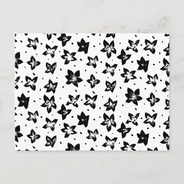 Cartão Postal Padrão Floral Reconstruído - Gótico acromático (Frente)