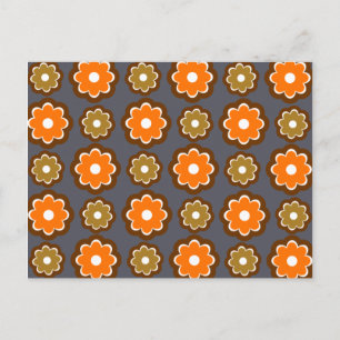 Cartão Postal Padrão floral retrô