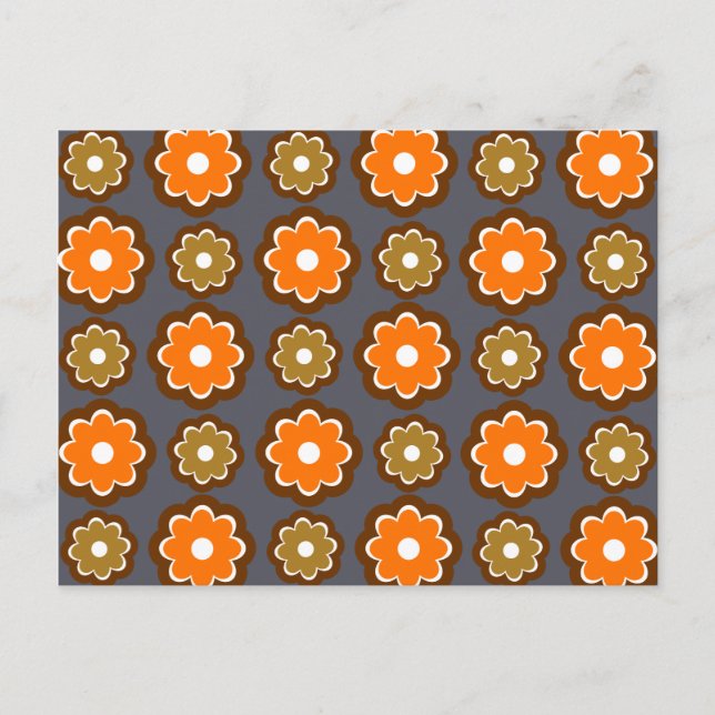 Cartão Postal Padrão floral retrô (Frente)