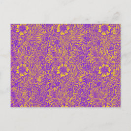 Cartão Postal Padrão floral roxo bonito da vinheta