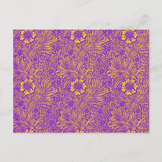 Cartão Postal Padrão floral roxo bonito da vinheta (Frente)