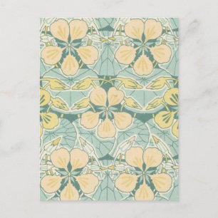 Cartão Postal padrão floral vintage delicado art nouveau