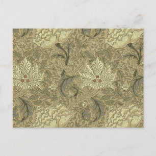 Cartão Postal Padrão Floral William Morris Windrush: Vintage