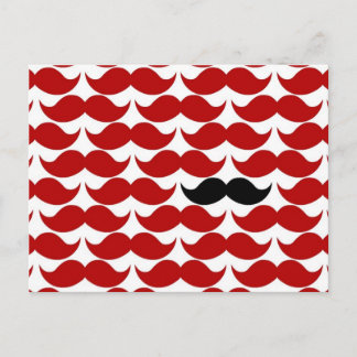Cartão Postal Padrão Funky Retro do Cânhamo Vermelho