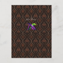 Padrão Geométrico Art Déco Marrom Dourado Elegante