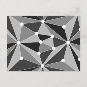 Cartão Postal Padrão geométrico de abstrato - cinzas, preto e