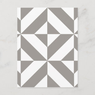 Cartão Postal Padrão Geométrico Deco Cube da Cinza de Prata