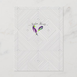 Cartão Postal Padrão Geométrico Diamante Branco Cinza Moderno Pe