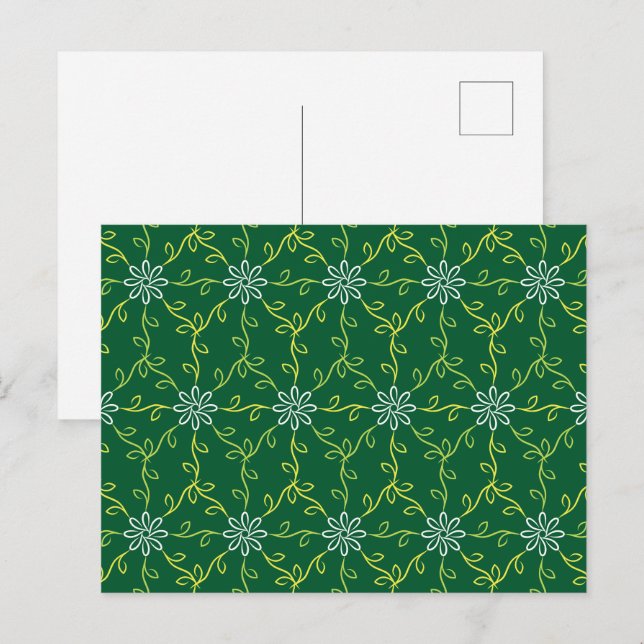 Cartão Postal Padrão Inviolável Floral Decorativo (Frente/Verso)