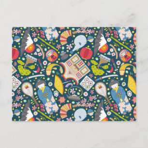 Cartão Postal Padrão Japonês Invisível