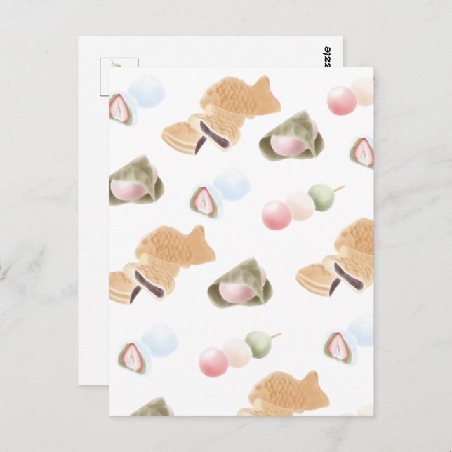 Cartão Postal Padrão Japonês Wagashi (Frente/Verso)