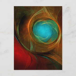 Cartão Postal Padrão Legal de Abstrato de Arte Fina Azul Moderna