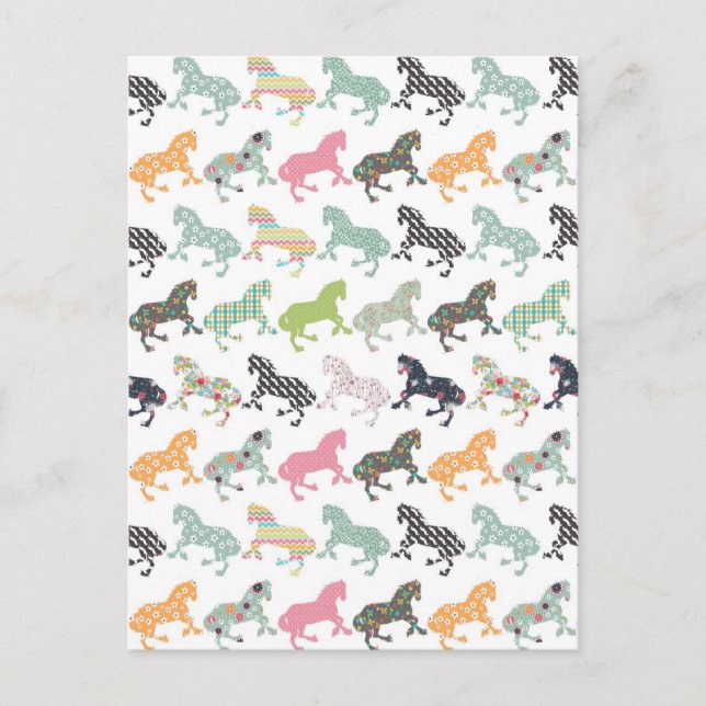 Cartão Postal Padrão legal incrível de cavalos de tendências, fl (Frente)