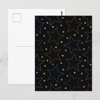 Cartão Postal Padrão mágico colorido do céu noturno estrelado