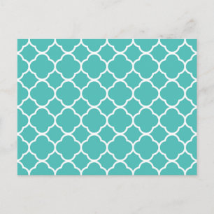 Cartão Postal Padrão Marroquino Teal Clássico