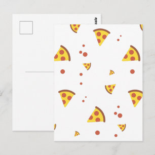 Cartão Postal Padrão Minimalista de Pizza de Pepperoni Retro Div