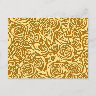 Cartão Postal Padrão moderno de Rosa de Abstrato, Amarelo de mos