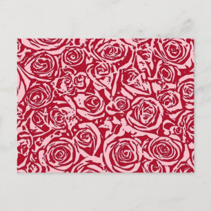 Cartão Postal Padrão moderno de Rosa de Abstrato, Rosa vermelho 