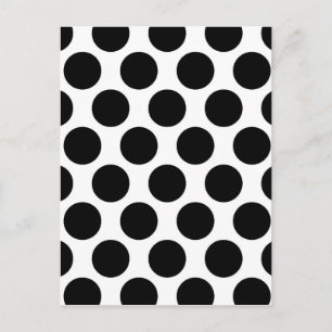 Cartão Postal Padrão Polkadot preto e branco