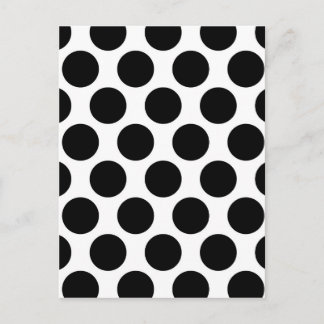 Cartão Postal Padrão Polkadot preto e branco