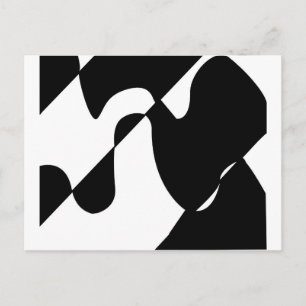 Cartão Postal Padrão preto e branco moderno
